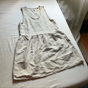 Jungmaven beige sleeveless hemp mini dress